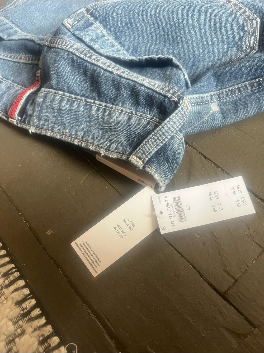 Hollister Low Rise Baggy Jort Blue Denim Cutoff Shorts